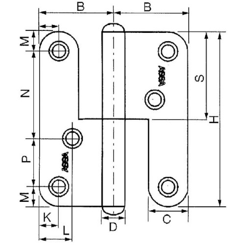 Lyftgångjärn ASSA 1222