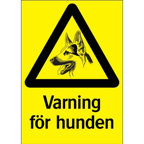 Skylt varning för hunden