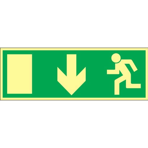 Skylt nödutgång pil Supernova färgefterlysande