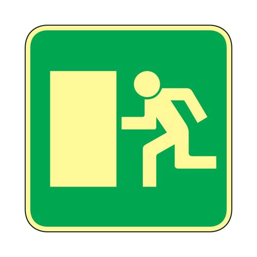 Skylt utrymning symbol vänster Supernova färgefterlysande