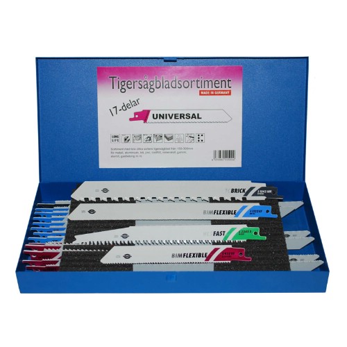Tigersågbladsats Universal 17 delar