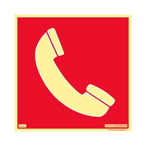 Skylt larmtelefon Supernova färgefterlysande