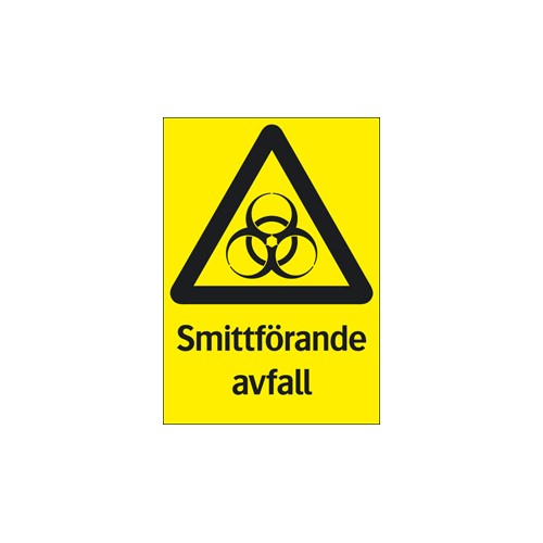 Skilt for smittefarlig avfall