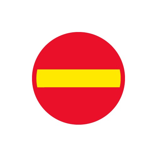 Veiskilt innkjøring med kjøretøy forbudt