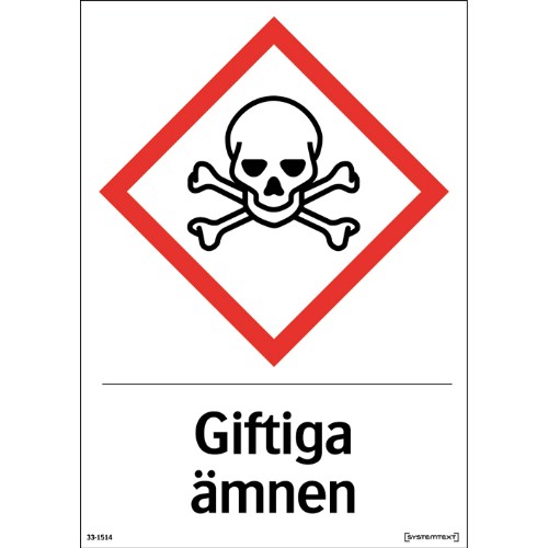 Skylt CLP giftiga ämnen