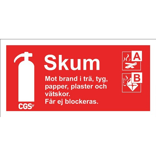 Skylt skumsläckare CGS