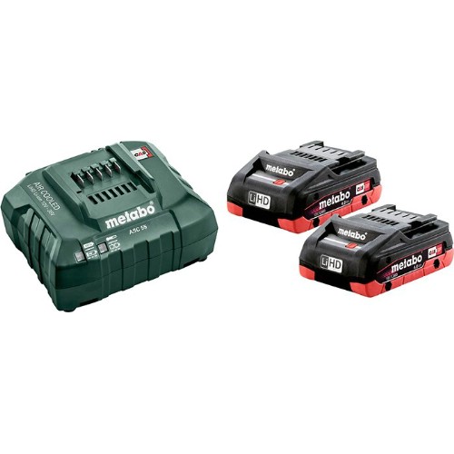 Laddare- och batteripaket METABO 2x18 V 4,0 Ah Li-Ion