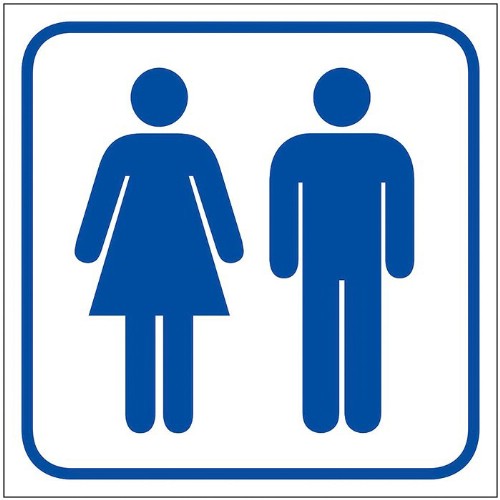 Skylt symbol toalett