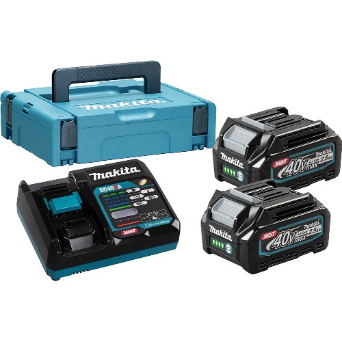 Laddare- och batteripaket MAKITA 2x 40 V 2,5 Ah Li-Ion
