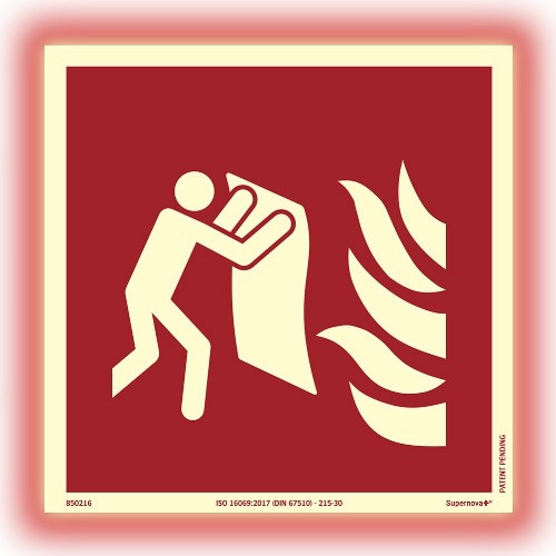 Skylt brandfilt Supernova+ färgefterlysande
