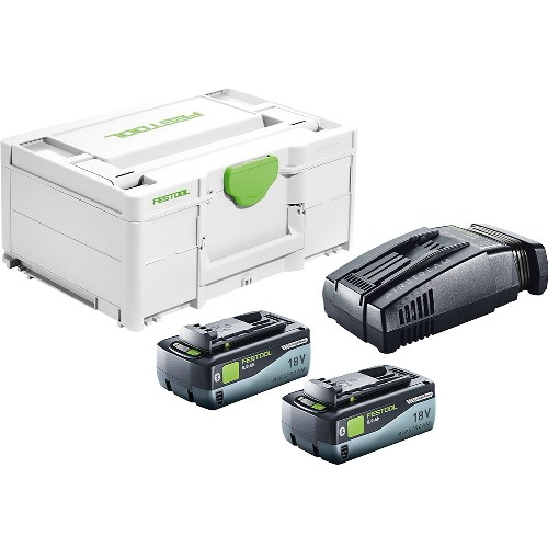 Laddare- och batteripaket FESTOOL 2x18 V 8,0 Ah Li-Ion