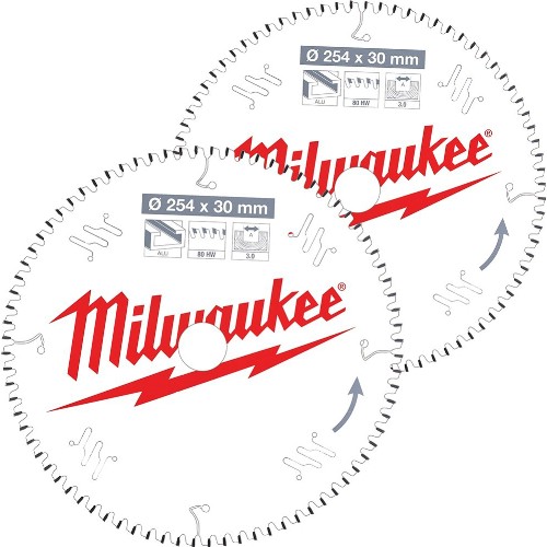 Sirkelsagbladpakke MILWAUKEE Tre/Alu 2-pakk