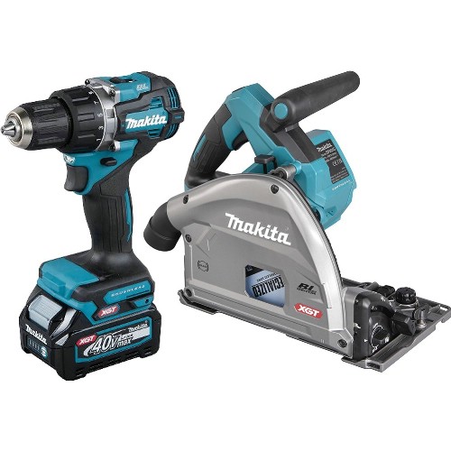 Kombipaket MAKITA Borrmaskin DF002GD201, batterier, laddare + Sänksåg SP001GZ03