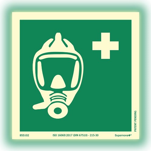 Skilt med rømningshette Supernova+ selvlysende farge