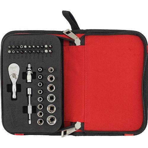 Pipenøkkelsett 1/4" mm MILWAUKEE med skralle Kompakt