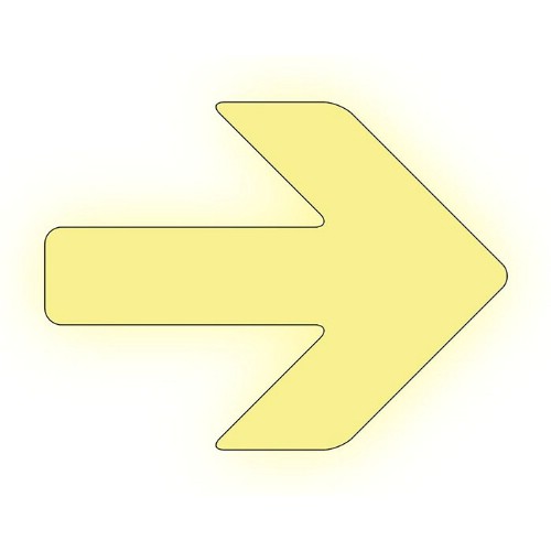 Skilt pil høyre GlowLite Nova selvlysende