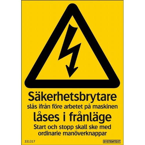 Skilt sikkerhetsbryter låser