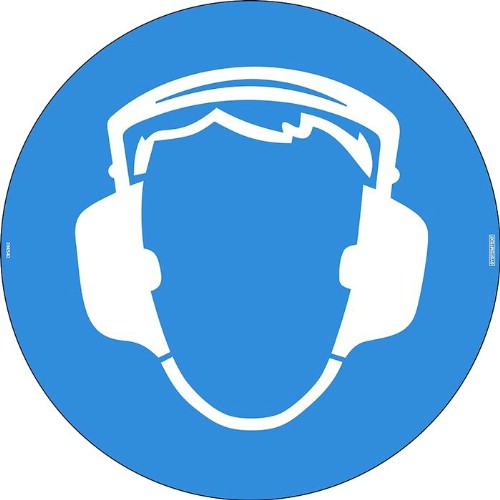 Gulvmarkering symbol hørselvern må brukes