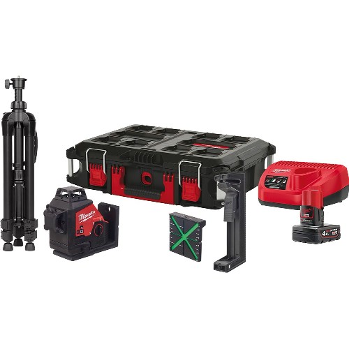 Sirkellaser MILWAUKEE M12 3PLSKIT-401P Grønn 12 V