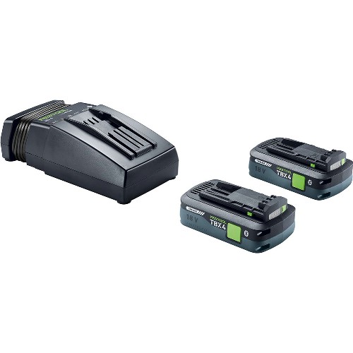 Laddare- och batteripaket FESTOOL 2x18 V 4,0 Ah Li-Ion Tabless