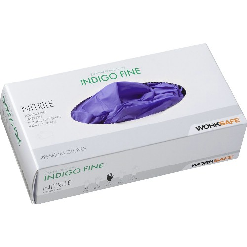 Engangshanske WORKSAFE Indigo Fine nitril pudderfri