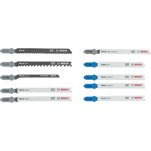 Stikksagbladsett BOSCH Wood og Metal 10 deler